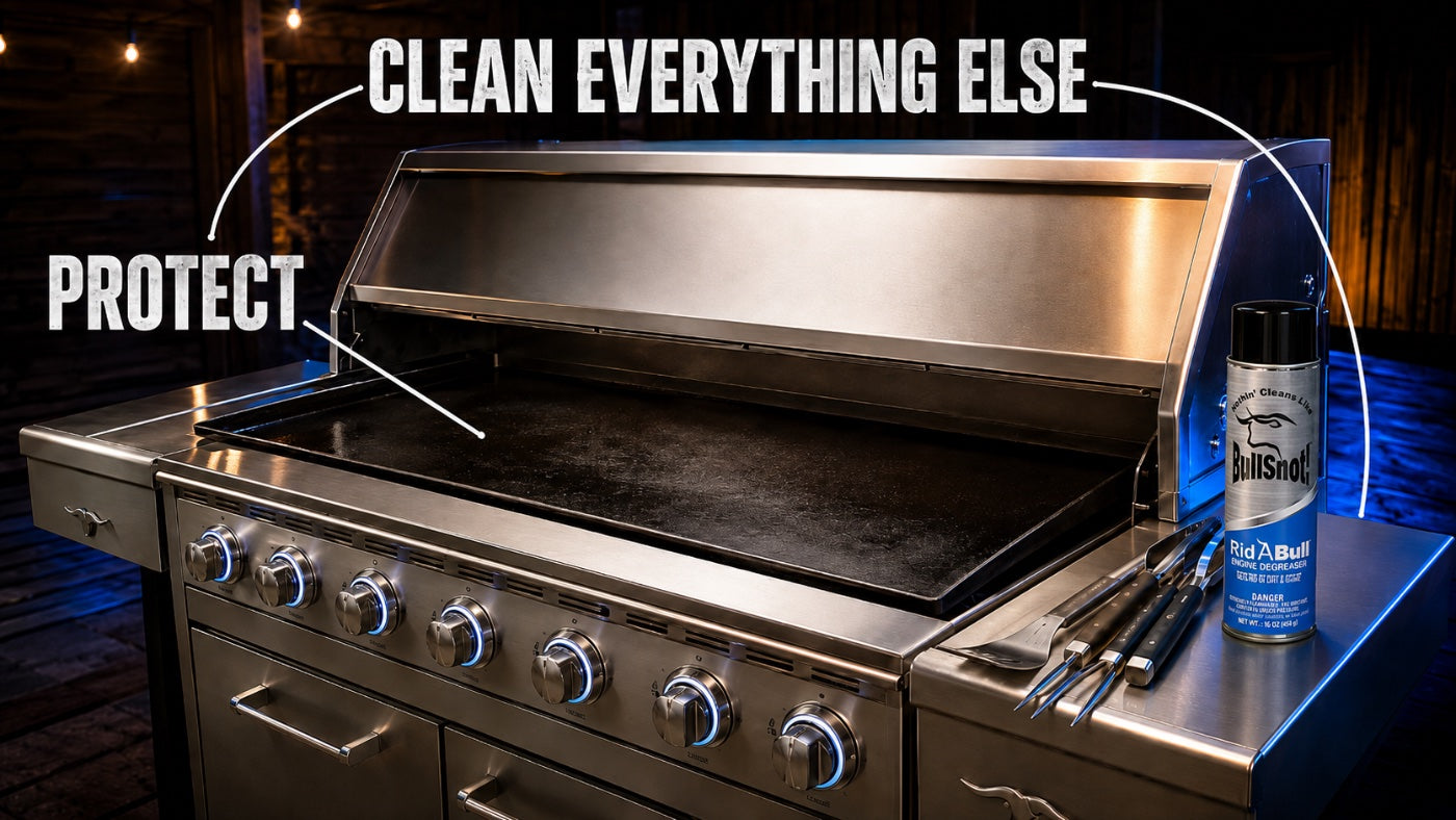 Protect the seasoning, clean everything else