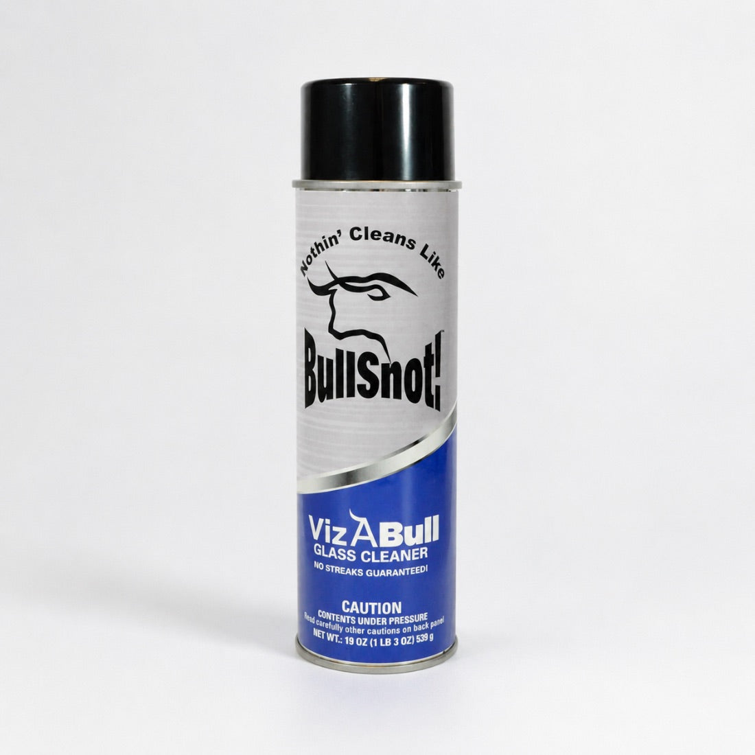 A single 19oz can of VizABull glass cleaner