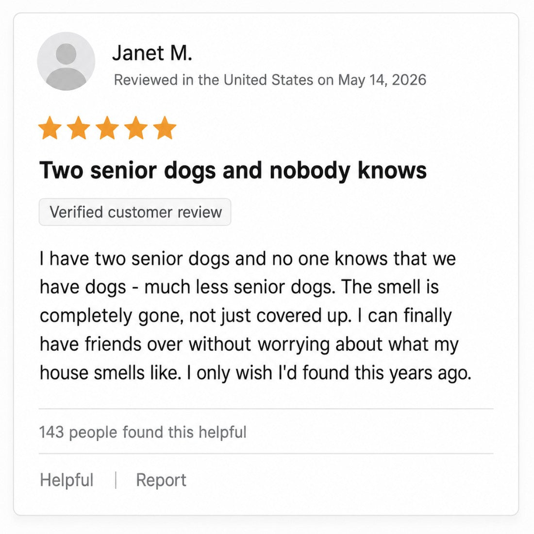Verified review: two senior dogs and nobody knows