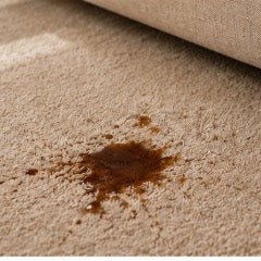 Spilled coffee on carpet