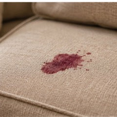 Spilled red wine on carpet